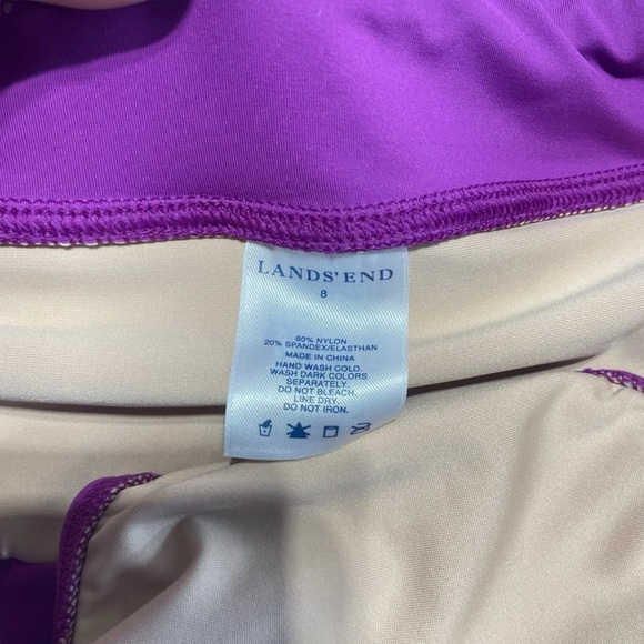 Lands' End size 8 Mini swim skirt w slit tummy control Purple 360767 - Picture 8 of 10